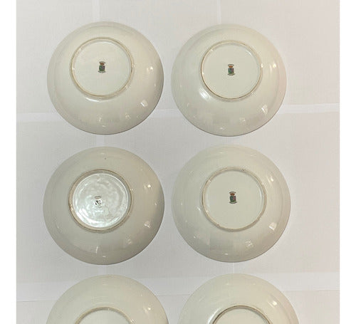 Lote 6 Antigos Pratos Porcelana Brennand Branco Com Dourado