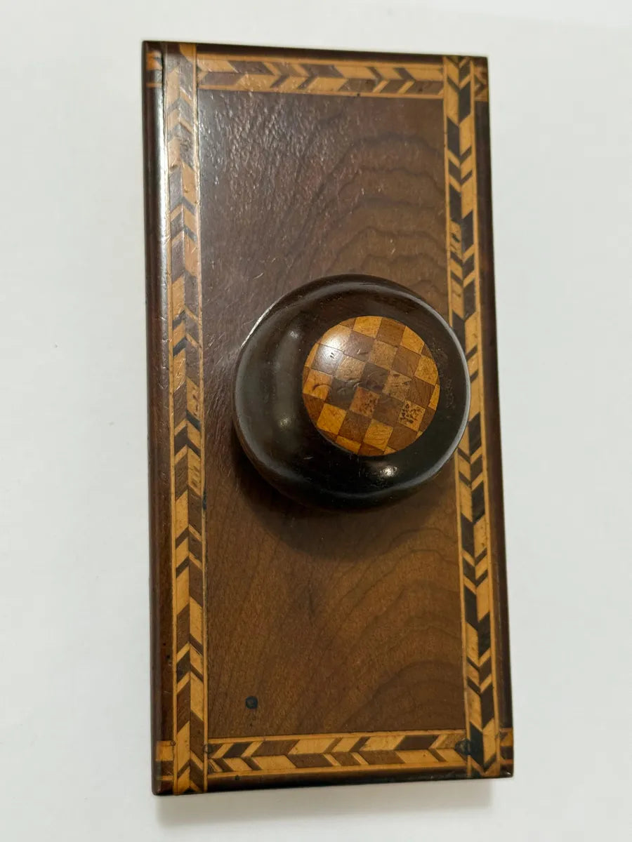 Carimbo Secador De Tinta Antigo Em Madeira Marchetaria