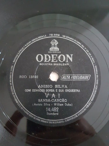 Disco Antigo 78 Rpm Odeon - Anisio Silva