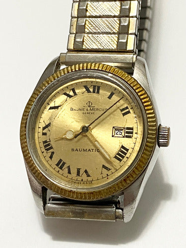 Relógio Antigo Baume & Mercier Baumatic Dourado Anos 70