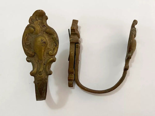 2 Suportes De Bronze Antigo Para Cortina - Lote 10