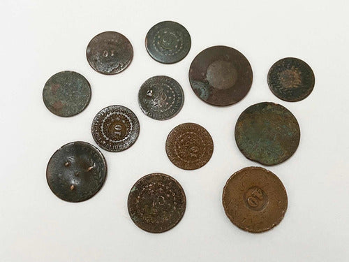 Lote Antigas Moedas Brasil Réis Bronze E Cobre