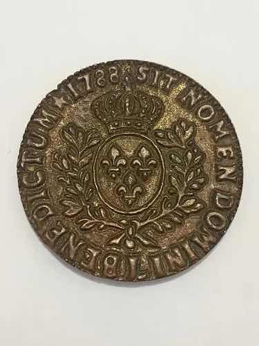 Antiga Medalha De Bronze 1788 Sit Nomen Domini Benedictum