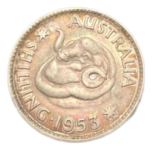 Moeda Antiga 1953 Australia 1 Shilling