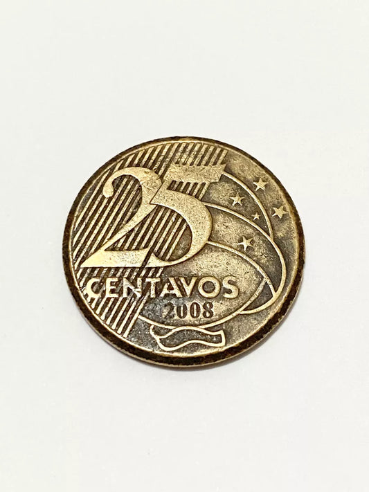 Moeda Antiga 25 Centavos 2008 Com Variante