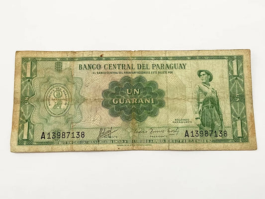 Cédula Antiga 1952 Paraguai Banco Central Un Guarani