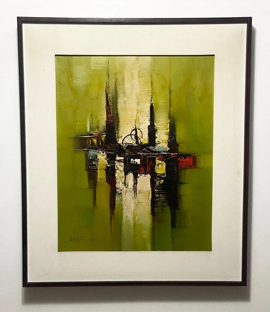 J. L Zechetto 1977 - Quadro Antigo Oléo S/ Tela - Abstração