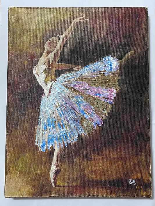 Quadro Bailarina Clássica Russa - Pintura A Óleo Antiga