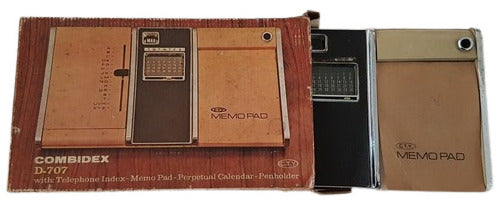 Antiga Agenda Telefônica Calendário Combidex D-707 Memo Pad