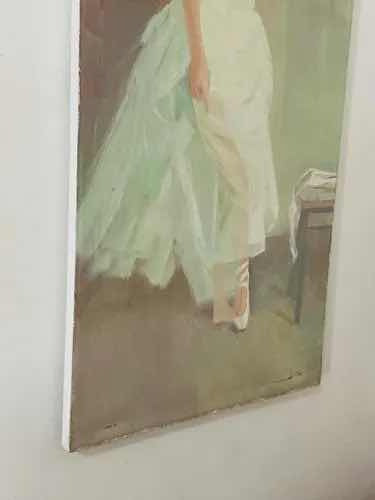 Quadro Antigo Pintura Oléo Assinado Lume Figura Feminina