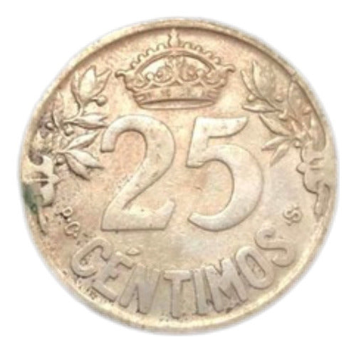 Moeda Antiga 1925 Espanha 25 Centimos