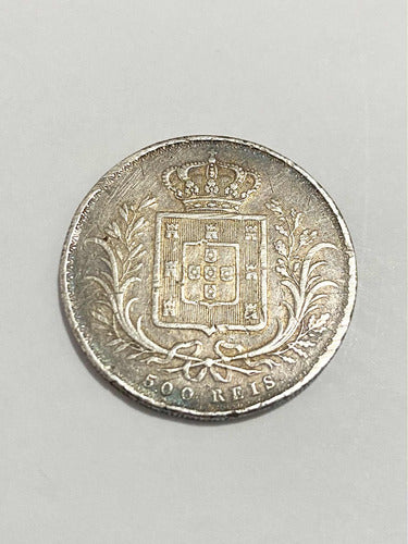 Antiga Moeda De Prata 1887 Reino De Portugal 500 Reis