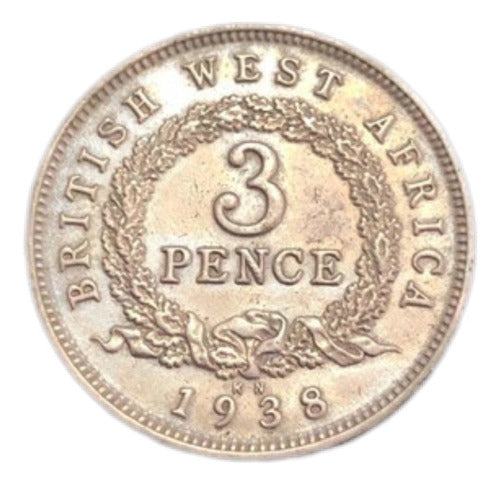 Moeda Antiga 1938 Africa 3 Pence