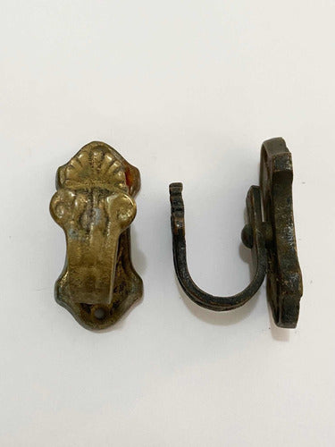 2 Suportes Antigos De Bronze Para Cortina - Peq Lote 2